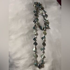 Lia Sophia Silver and Green Necklace